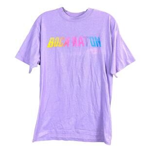 Hanes Fifty-Fifty Boca Raton Color Logo T-shirt Large